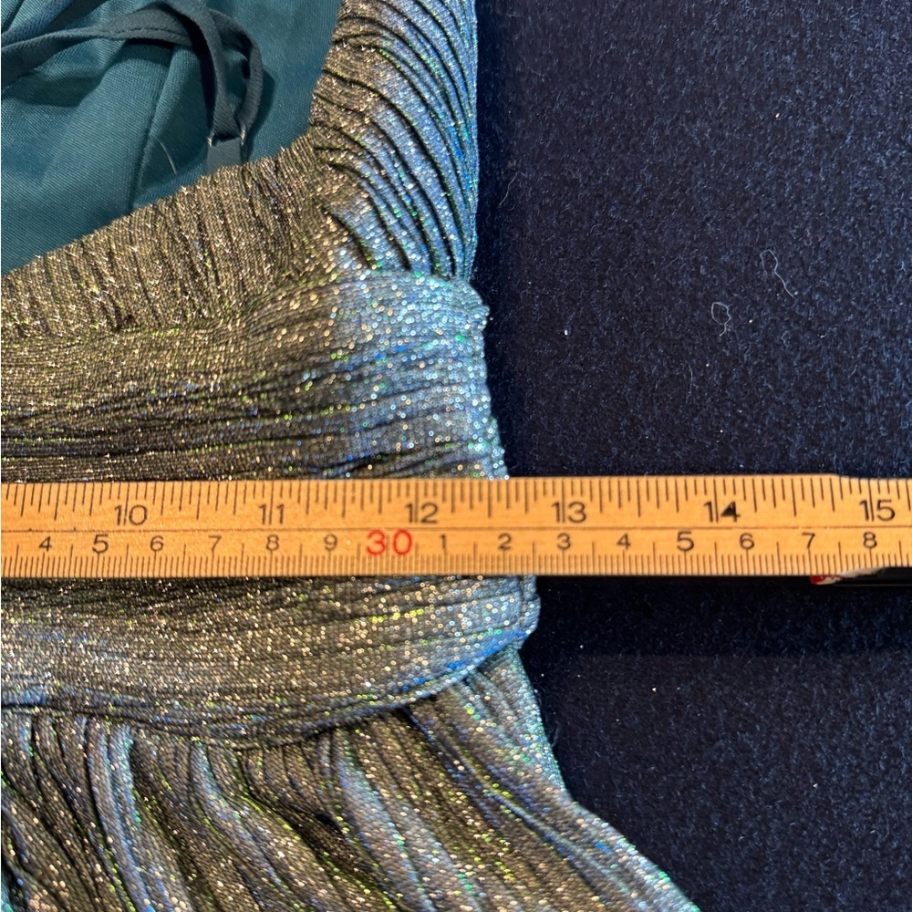 Lulu's Glittering Blue/Teal and Silver Mini Dress XS - Picture 9 of 12